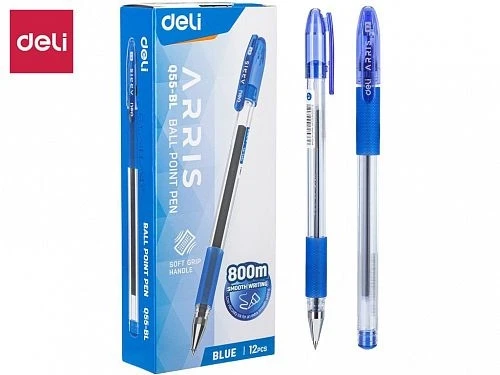 Ручка шариковая DELI "Arris", 0,7 мм, синяя, грип - фото 2 - id-p102158263