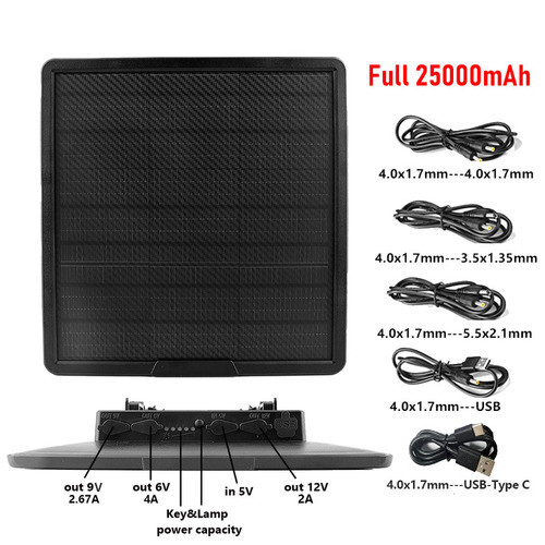 Солнечная панель WG25000 для фотоловушек, камер видеонаблюдения и других устройств, с 10-ю аккумуляторами - фото 4 - id-p102185832