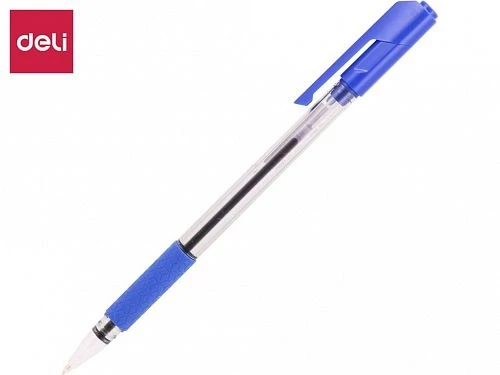Ручка шариковая DELI "Arrow", 0,7 мм, синяя, грип