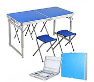 Стол с 4 стульями для пикника FG-120-blue, фото 2
