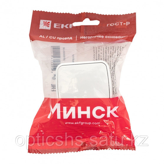 Минск Выключатель 1-клавишный ОП 10А белый EKF - фото 3 - id-p102186776