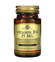 Solgar витамин В6, 25 мг, 100 таблеток