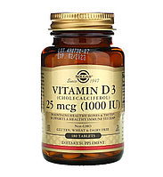 Solgar витамин D3, 25 мкг (1000 МЕ), 180 таблеток