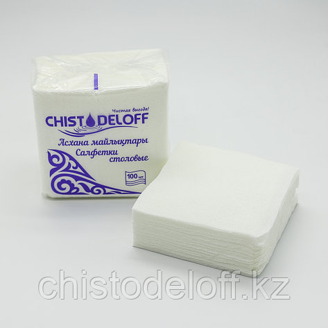 Салфетки 24*24, CHISTODELOFF белые 100 шт., фото 1