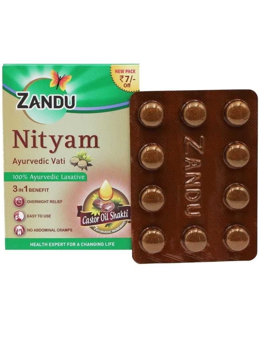 Нитьям  природное слабительное Nityam Zandu, 10 таб.