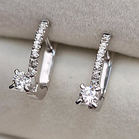 Золотые серьги с бриллиантами 0.46Ct SI1-VS2/J, EX-Cut, фото 7