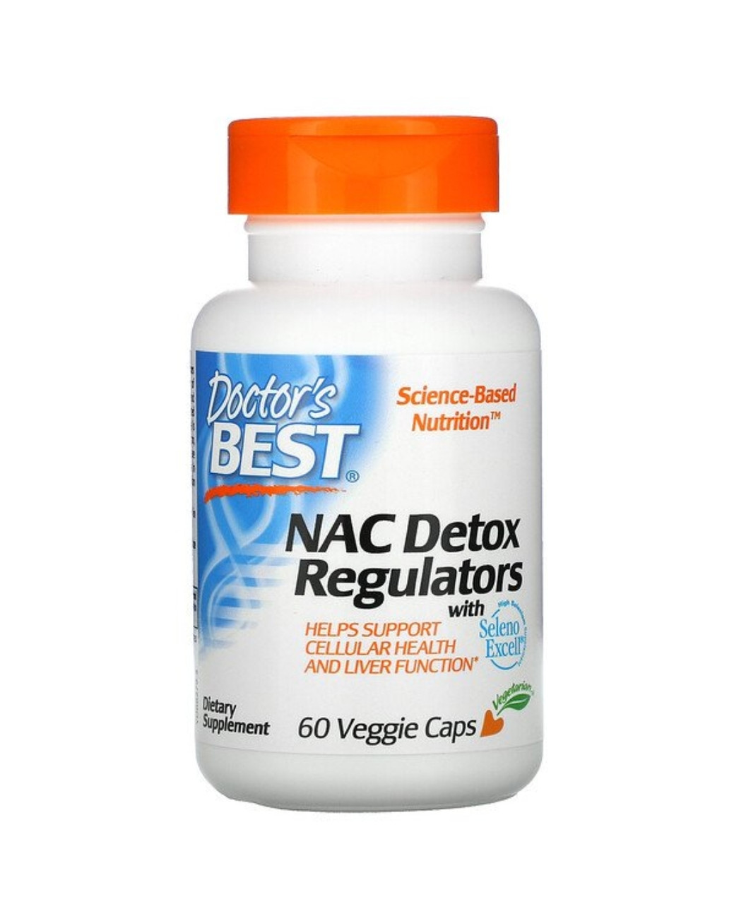 Doctor's Best N-ацетилцистеин (NAC) для регуляции процесса детоксикации, 60 вегетарианских капсул - фото 1 - id-p102207746