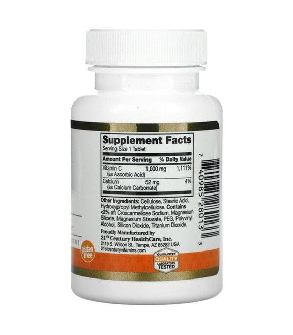 21st century витамин C, 1000 мг, 60 таблеток - фото 1 - id-p102207874