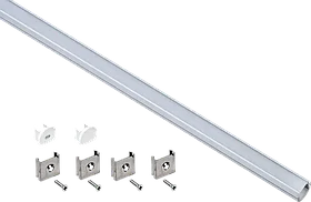 Профиль алюминиевый для светодиодной ленты 1816 накладной круглый 2м с комплектом аксессуаров (опал) IEK