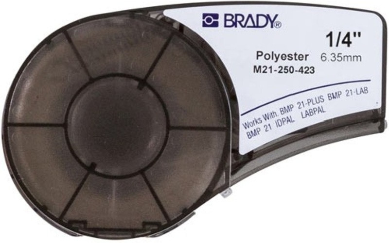 Картридж Brady M21-250-423 для принтера BMP21 c самоклеящейся этикеткой из белого глянцевого полиэстера B-423