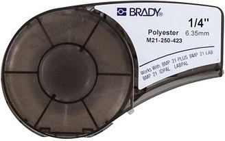 Картридж BRADY для BMP21 Plus M21-250-423 лента из полиэстера, 6.35мм/6.4м, черный на белом