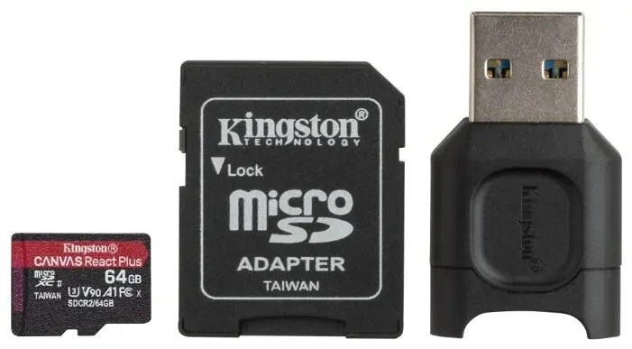Карта памяти MicroSD Kingston Canvas 64GB + USB Adapter