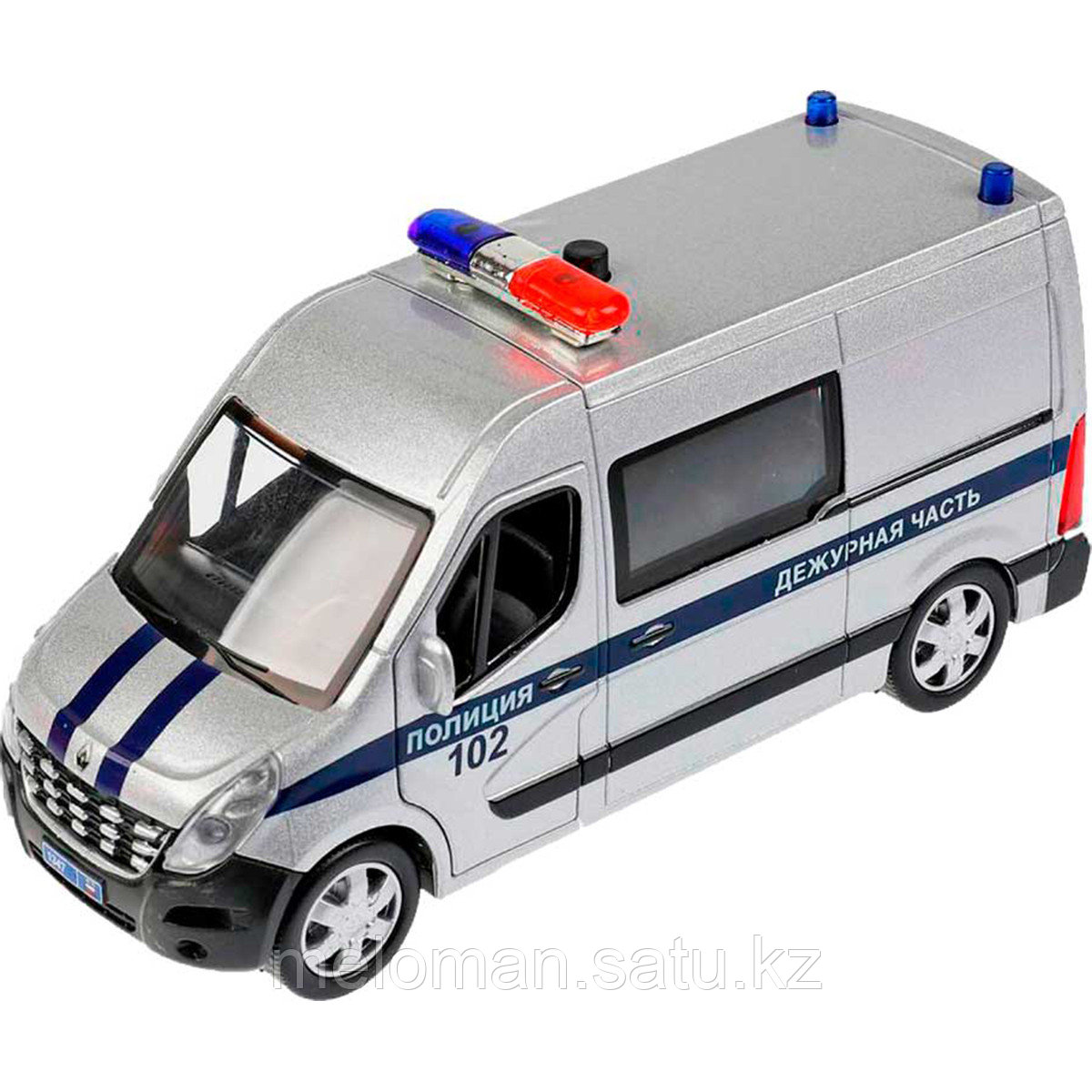 Технопарк: Renault Master полиция 14 см серебристый - фото 1 - id-p102217122