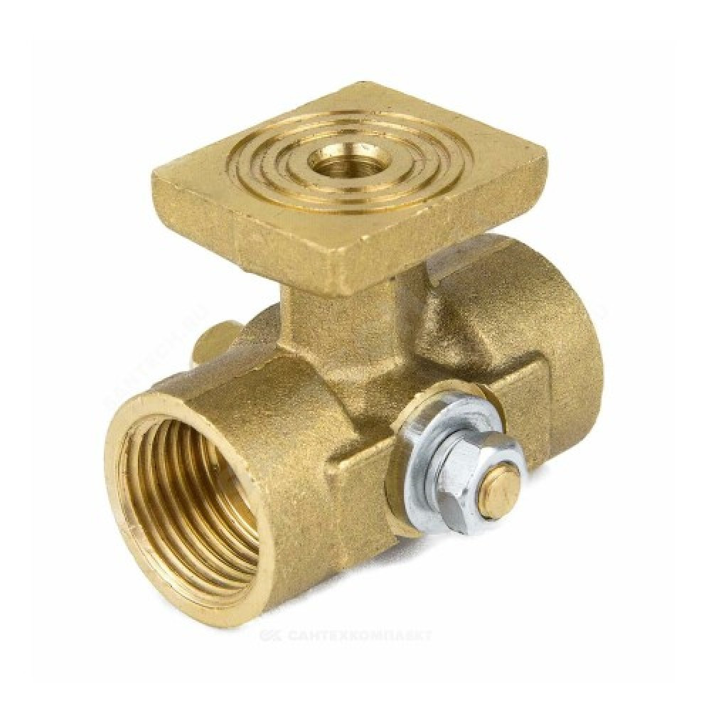 Кран для манометра 3-ходовой латунь 11б18бк(ф)1 Ду 15 Ру16 ВР G1/2" без рукоятки с фланцем, фото 1