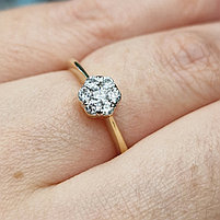 Золотое кольцо с бриллиантами 0.27Сt SI1-I1/J, VG - Cut, фото 2