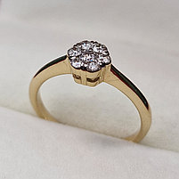 Золотое кольцо с бриллиантами 0.27Сt SI1-I1/J, VG - Cut, фото 8