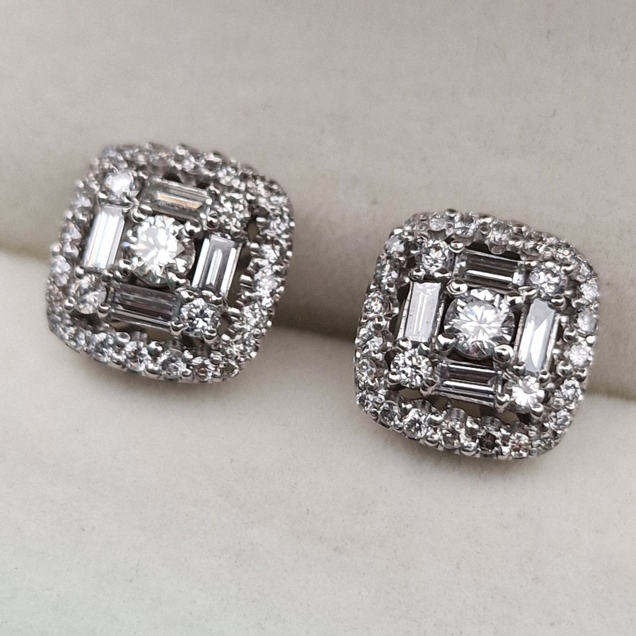 Золотые серьги с бриллиантами 0.76Ct VS1/H, VG-Cut