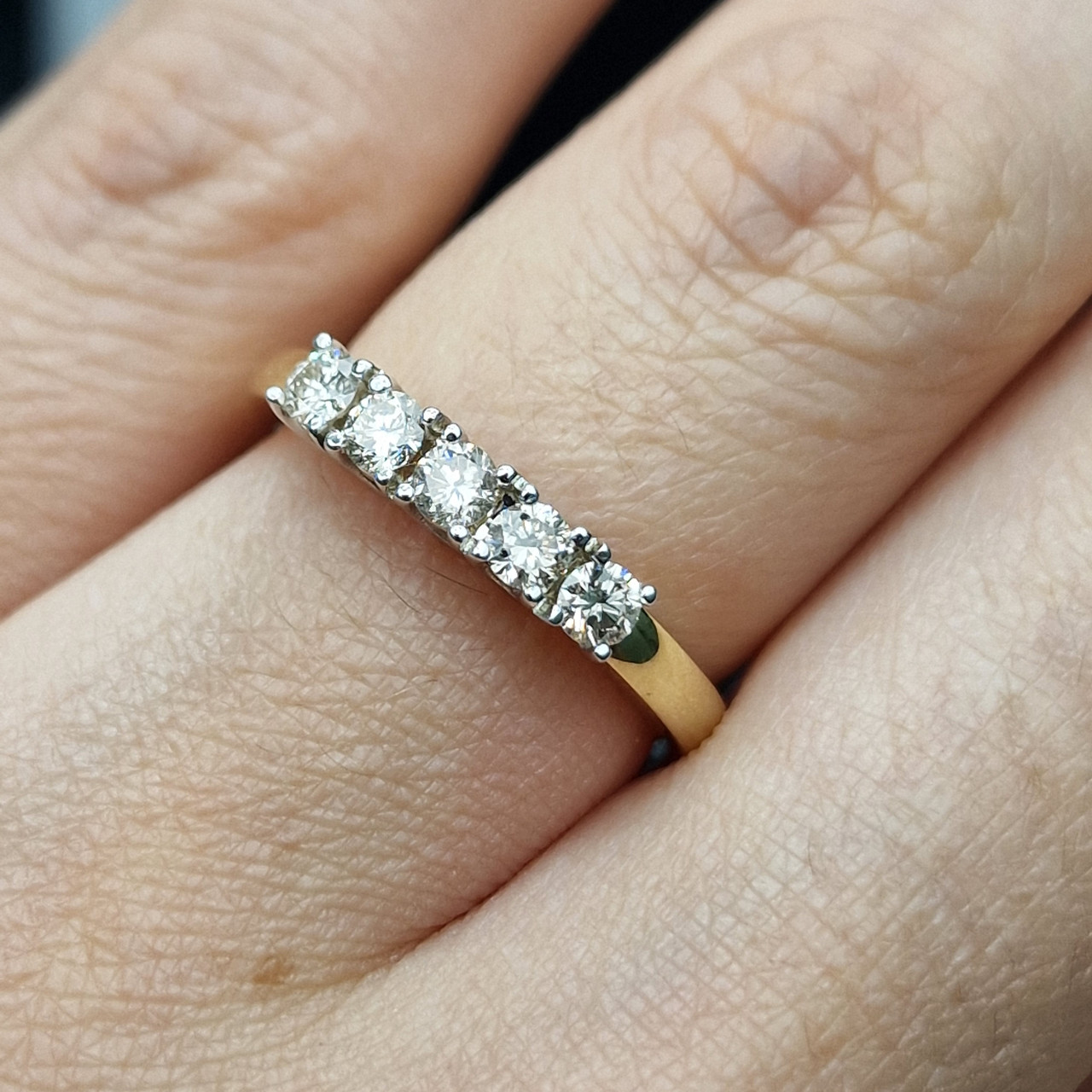 Золотое кольцо с бриллиантом 0.465Сt SI1/K VG-Cut - фото 2 - id-p102207818