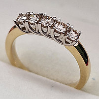 Золотое кольцо с бриллиантом 0.465Сt SI1/K VG-Cut, фото 6