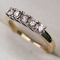 Золотое кольцо с бриллиантом 0.465Сt SI1-SI2/K VG-Cut, фото 2