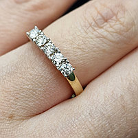 Золотое кольцо с бриллиантом 0.465Сt SI1-SI2/K VG-Cut, фото 4