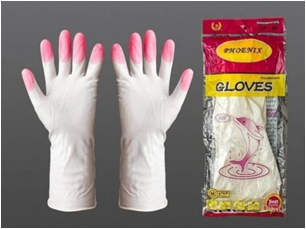 Перчатки резиновые для уборки помещений, размер М, цвет белый