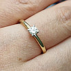 Золотое кольцо с бриллиантом 0.18Сt SI2/J VG-Cut, фото 2