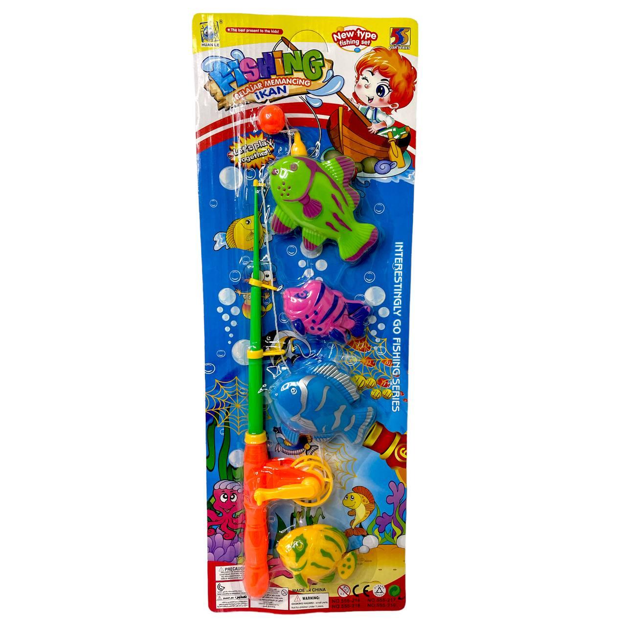 555-217 Fishing Рыбалка игра (удочка и 4 рыбки) на магните 48*17см