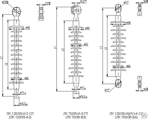 Изолятор линейный стержневой ЛК 70/35-И (ИУ) -3 СП (СС) - фото 1 - id-p102303061