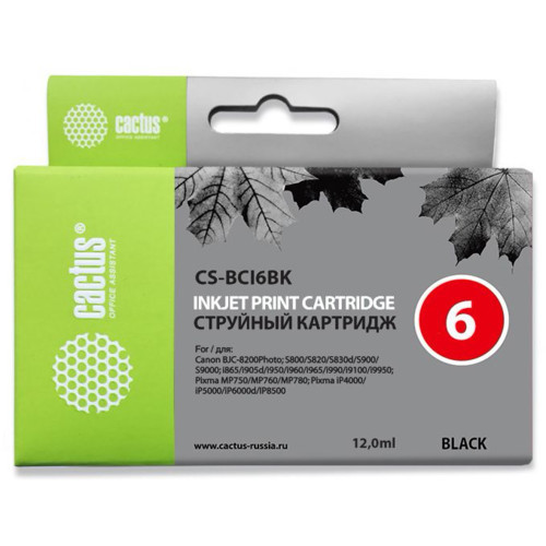 Cactus CS-BCI6BK черный струйный картридж (CS-BCI6BK) - фото 1 - id-p102308758