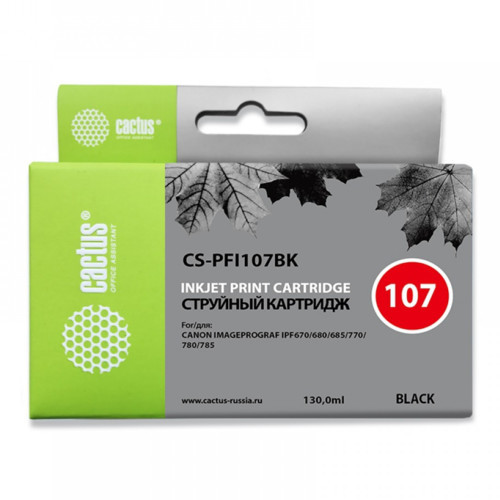 Cactus CS-PFI107BK черный струйный картридж (CS-PFI107BK) - фото 1 - id-p102308962