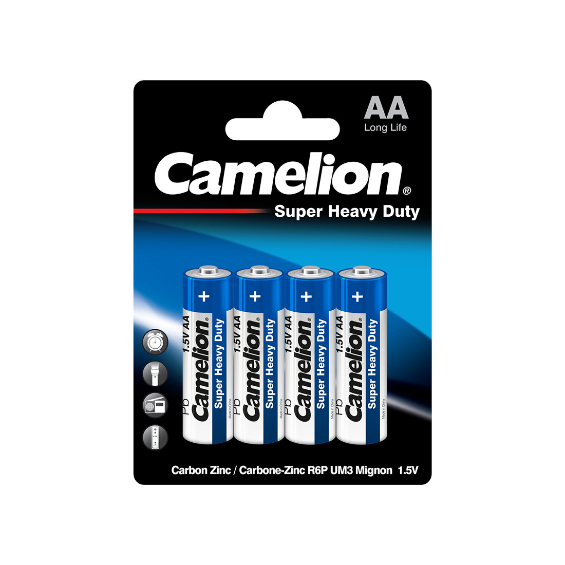 Батарейка CAMELION R6P-BP4B Super Heavy Duty AA 1.5V 1050 mAh 4 шт. в блистере