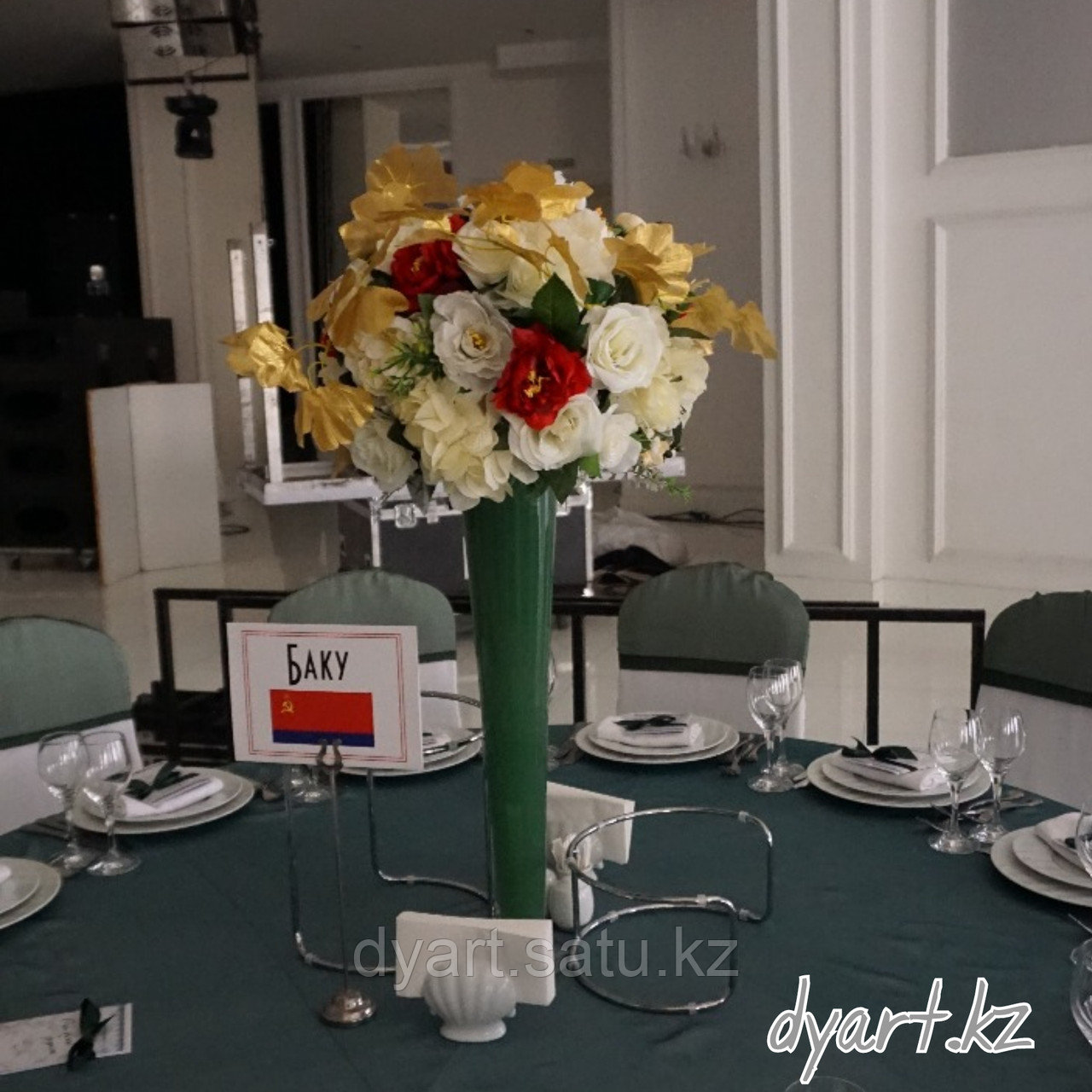 Цветы на столы гостей из искусственных цветов