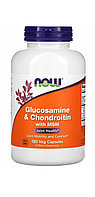 Глюкозамин и хондроитин + МСМ. Now Foods, Glucosamine & Chondroitin with MSM, 180 Capsules, фото 1