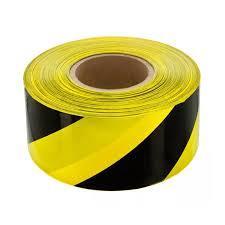 Лента оградительная сигнальная черно-желтая ЛО 75мм 200м