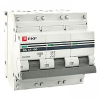 Автоматический выключатель ВА 47-100 3Р 100А 10кА (С) EKF PROxima