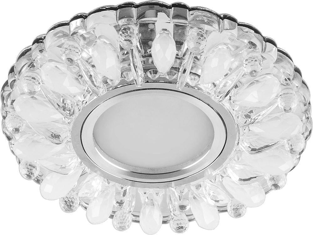Светильник встраиваемый с белой LED подсветкой Feron CD914 потолочный MR16 G5.3 прозрачный-матовый, фото 1