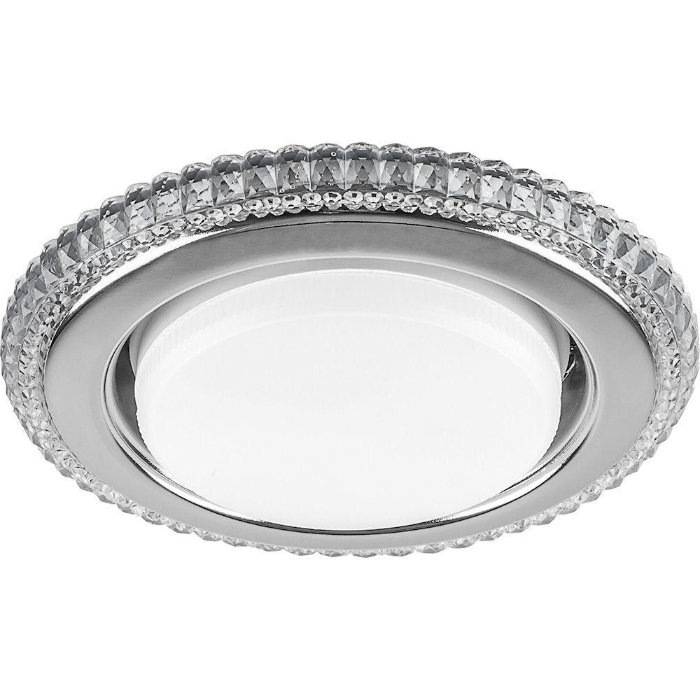 Светильник встраиваемый с белой LED подсветкой Feron CD4036 потолочный GX53 без лампы, прозрачный, хром, фото 1
