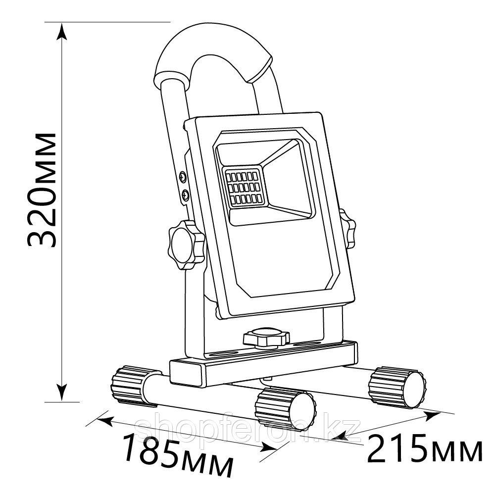 Прожектор светодиодный переносной с зарядным устройством (ДО) FERON LL-912, 20W, 6400К FERON LL-912 - фото 7 - id-p102321859