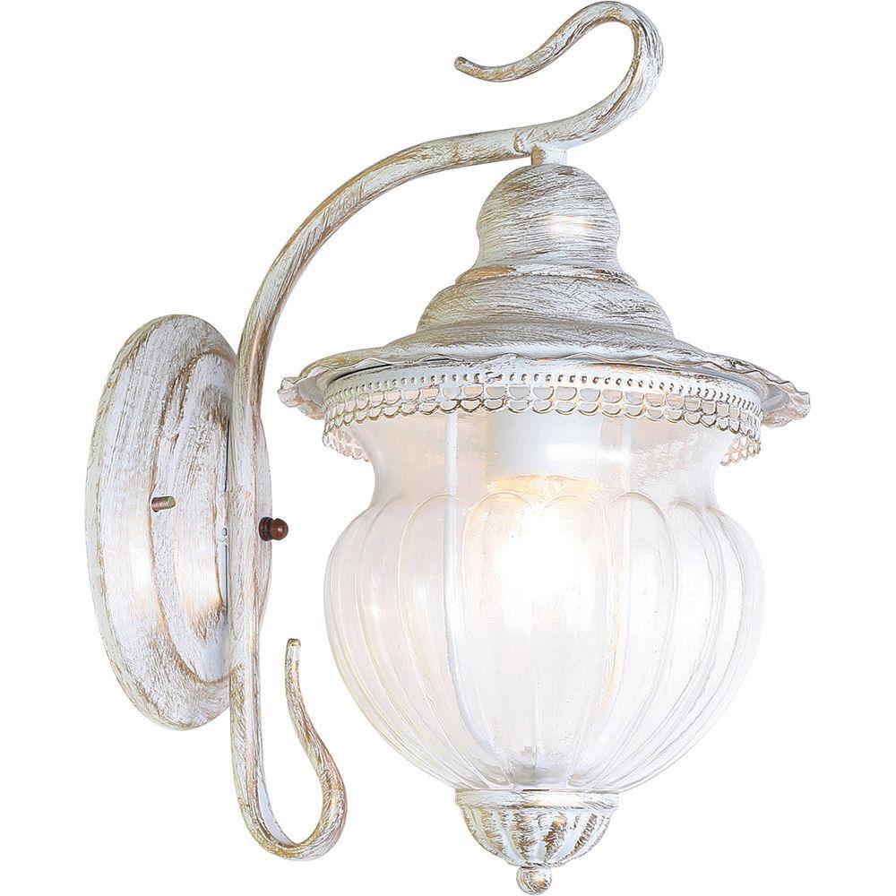 Светильник садово-парковый Feron PL591 на стену вниз 60W 230V E27, белое золото, фото 1