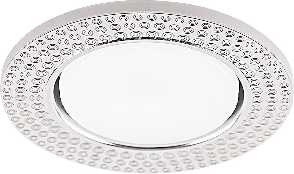 Светильник встраиваемый с белой LED подсветкой Feron CD4029 потолочный GX53 без лампы,  прозрачный, хром