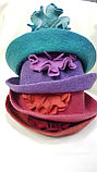 Женская войлочная шляпа, шапка из натурального войлока, фото 3