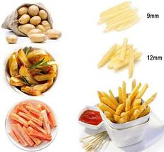 Аппарат из стали для нарезки картофеля фри, овощей и фруктов «Potato Press» с 2 ножами, фото 4