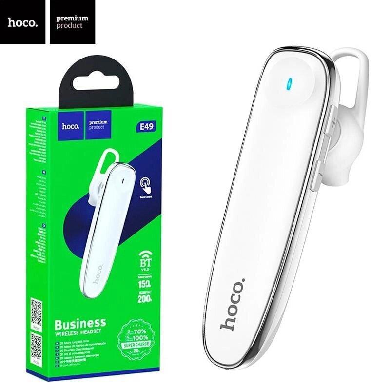 Hoco E49 Young Business Bluetooth гарнитурасы - Ақ - фото 1 - id-p102324074