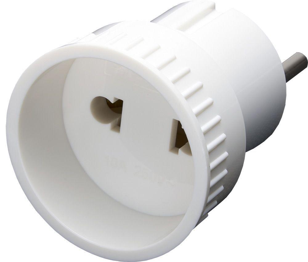 Переходник сетевой б/з STEKKER ADP10-05-20, 250В, 10A, IP20, белый, фото 1