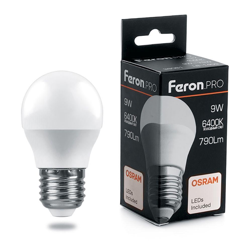 Лампа светодиодная Feron. PRO LB-1409 Шарик E27 9W 175-265V 6400K
