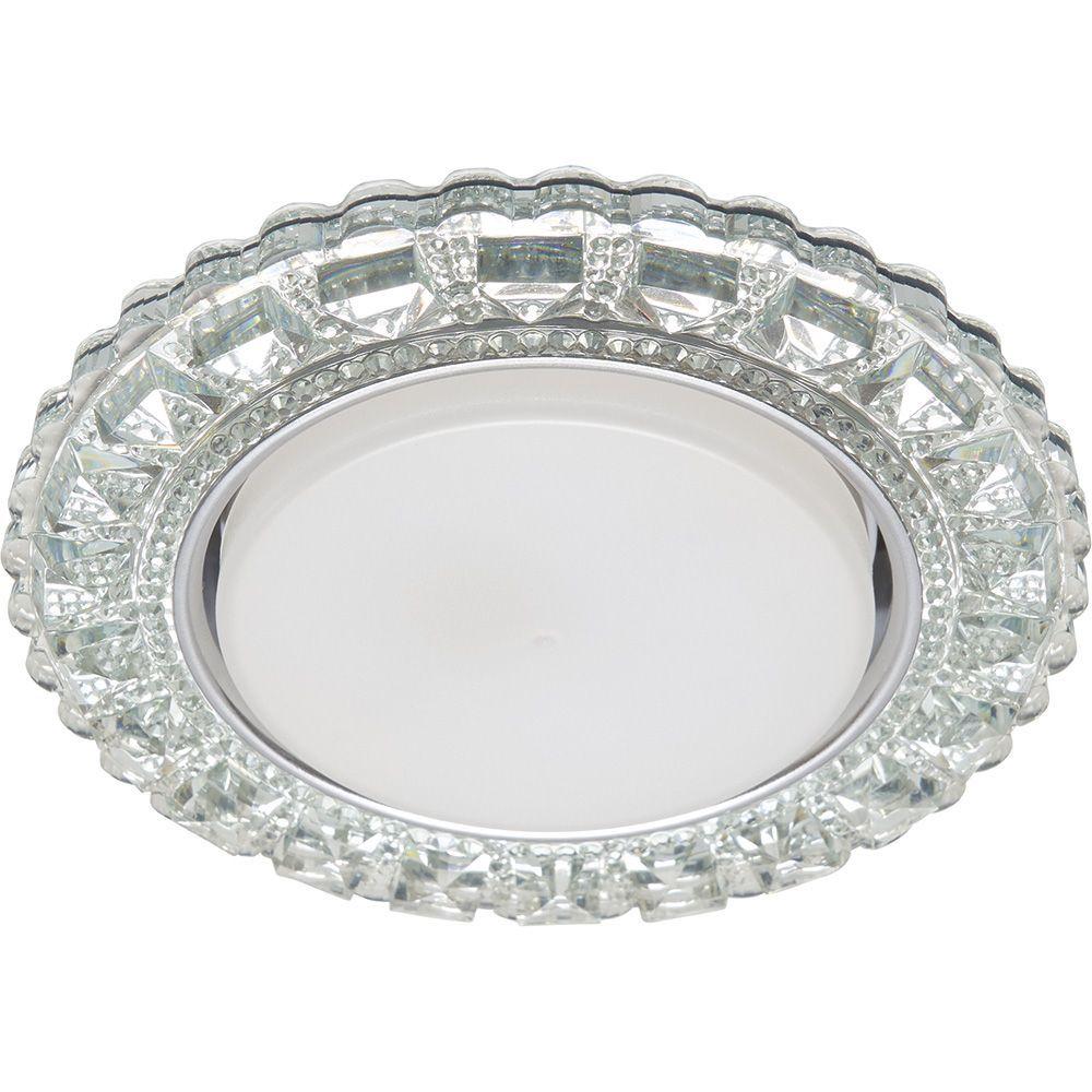 Светильник встраиваемый с белой LED подсветкой Feron CD4045 потолочный GX53 без лампы, прозрачный, хром, фото 1