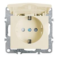 Розетка 1-местная с/з с крышкой (механизм), STEKKER, PST16-9112-02, 250В, 16А с защитной шторкой, серия Эрна,