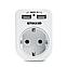 Переходник сетевой с/з c 2 USB 2,1А, STEKKER ADP16-24-20, 250В, 16A, IP20, белый, фото 2