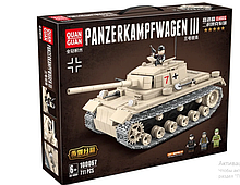 Конструктор Quan Guan Classic 100067 Танк Panzerkampfwagen III / Военный конструктор 711 дет